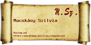 Macskásy Szilvia névjegykártya