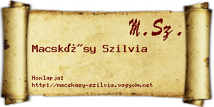 Macskásy Szilvia névjegykártya